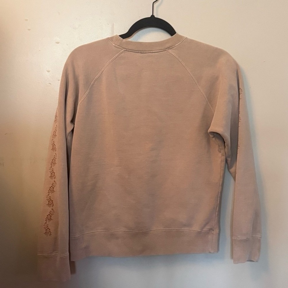 Roxy surf sweatshirt large beige Hawaii graphic crewneck vintage Neutral Cosy - Picture 2 of 5